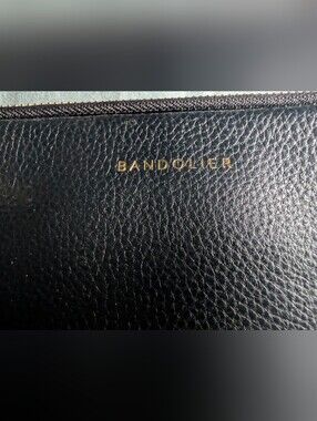Bandolier Black Leather Accessory with Gold Logo